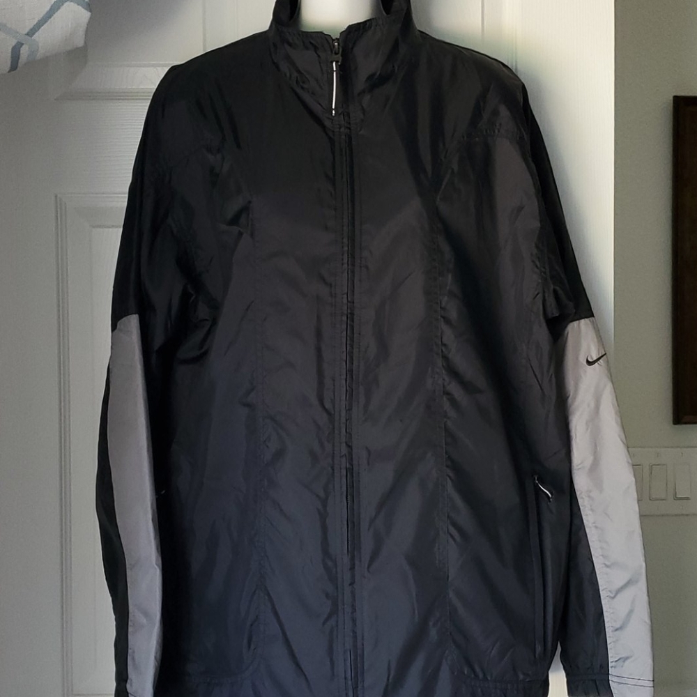 Nike Black and Gray Unisex Windbreaker Jacket